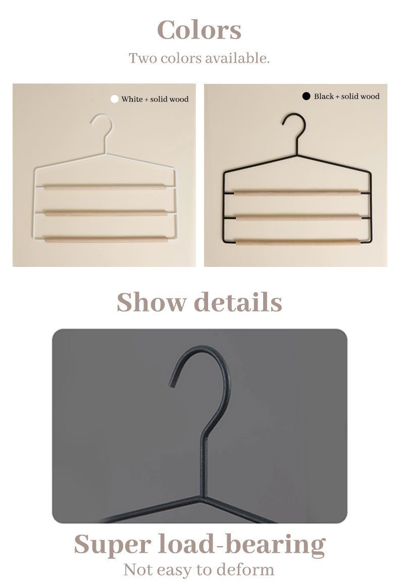 Multilayer Solid Wood Pants Rack-7